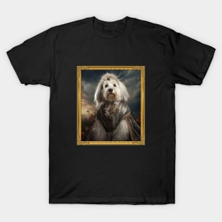 Stately English Sheepdog - Medieval English Princess (Framed) T-Shirt